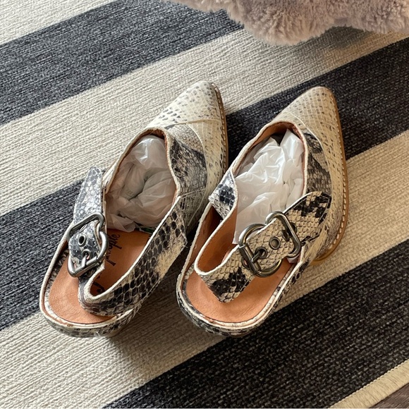 Free People Snakeskin Block Heel Slingback Mules - Picture 5 of 6